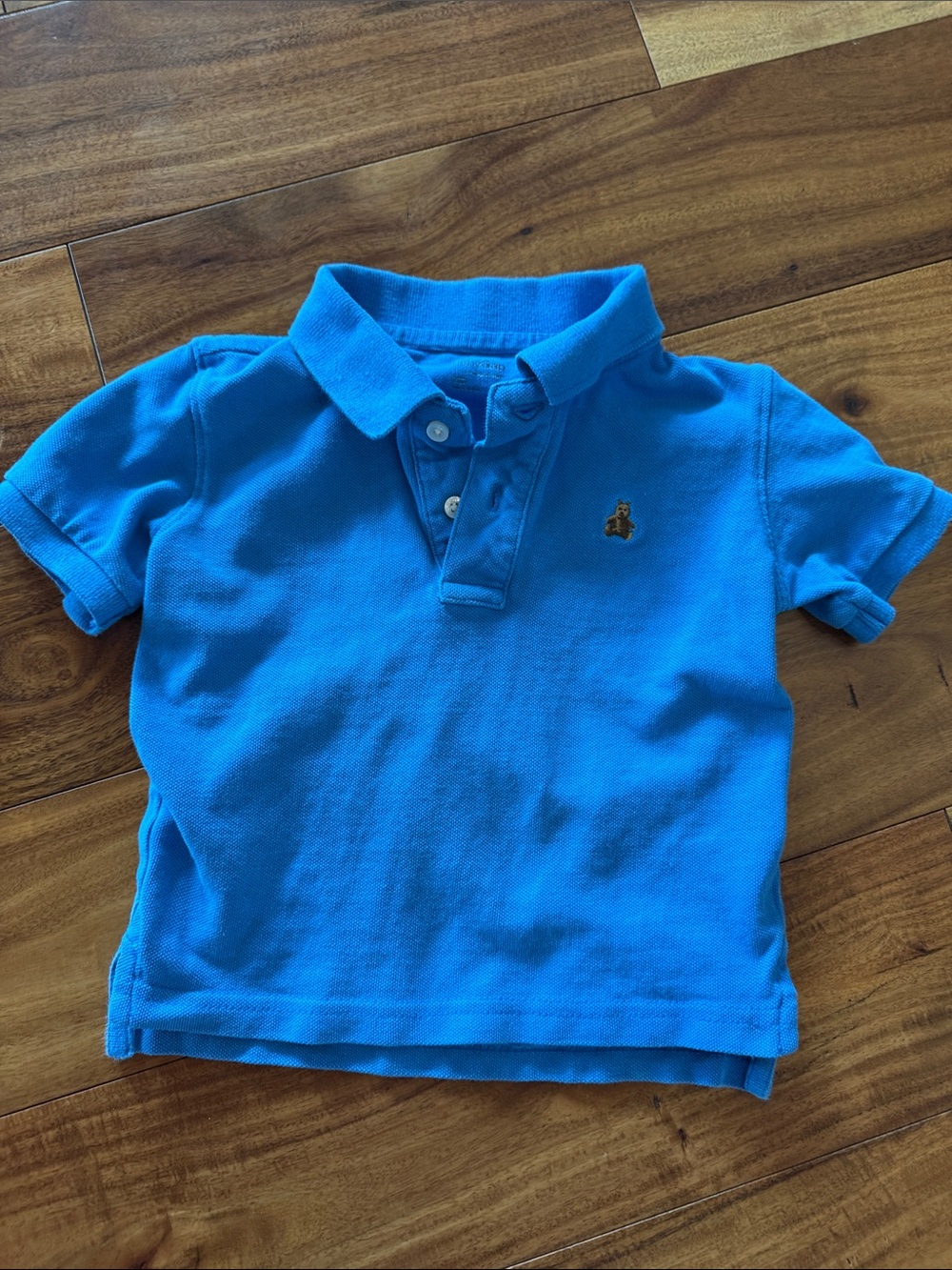 GAP Bright Blue Polo with Embroidered Bear Logo